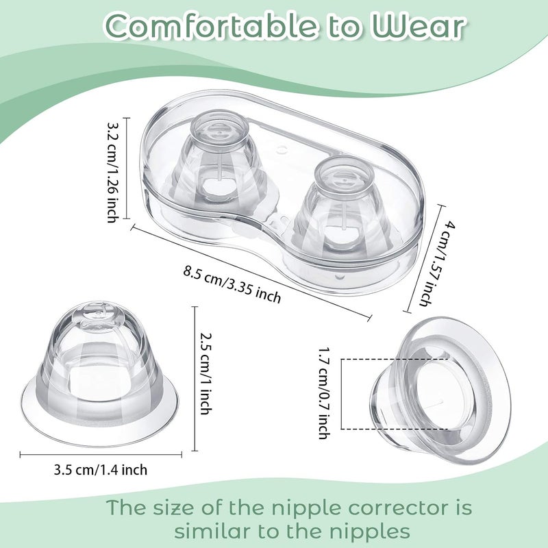 Nuanchu 3 Pairs Silicone Inverted Nipple Corrector Suckers Nipple Corrector for Breastfeeding Women with Travel Case for Flat and Softly Wear - Image 2