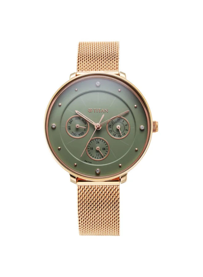 تيتان Women Analog Round Shape Stainless Steel Wrist Watch - 2651WM05 - 36.6 Mm