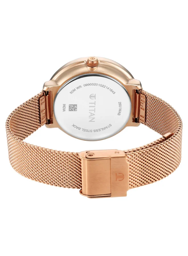 تيتان Women Analog Round Shape Stainless Steel Wrist Watch - 2651WM05 - 36.6 Mm