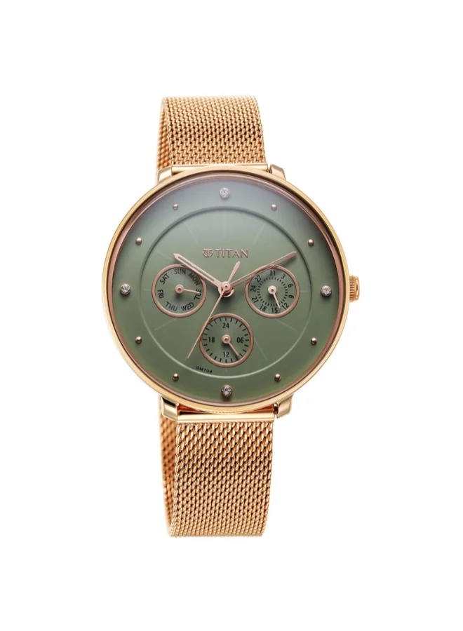 تيتان Women Analog Round Shape Stainless Steel Wrist Watch - 2651WM05 - 36.6 Mm