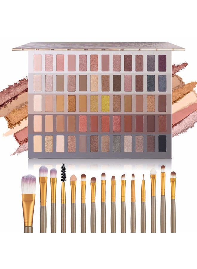 Ucanbe Luxury Gathering Neutral Eyeshadow Makeup Palette, Naked Shimmer Matte Metallic Glitter Subtle Eyes Shadow,High Pigmented Nudes Creamy Smokey Pallet Set  - Image 1