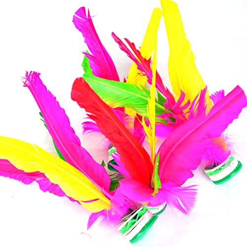 Baitaihem Kick Shuttlecock Chinese Jianzi Colorful Feather Foot Sports Outdoor Game (Style-A, 5 Pack) - Image 2