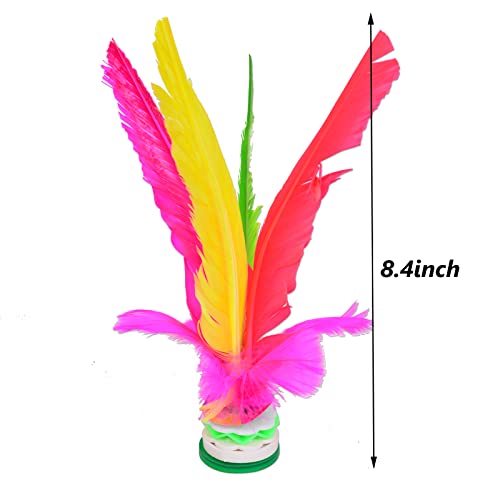 Baitaihem Kick Shuttlecock Chinese Jianzi Colorful Feather Foot Sports Outdoor Game (Style-A, 5 Pack) - Image 3