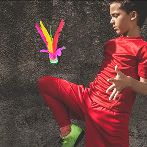 Baitaihem Kick Shuttlecock Chinese Jianzi Colorful Feather Foot Sports Outdoor Game (Style-A, 5 Pack) - Image 5