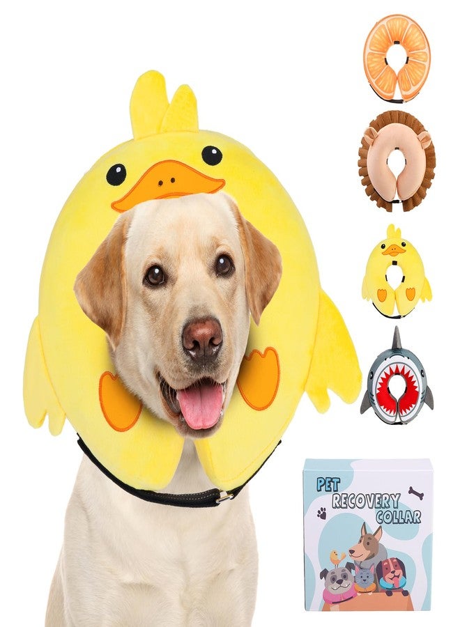 كولتيل طوق مخروطي قابل للنفخ للكلاب من KOOLTAIL، طوق مخروطي ناعم للكلاب لمنعها من اللعق، بديل مُحسّن بعد الجراحة، طوق طبي للحيوانات الأليفة قابل للتعديل على شكل حلقة دائرية للرقبة، مقاس مُحسّن، بطة كبيرة - Image 1