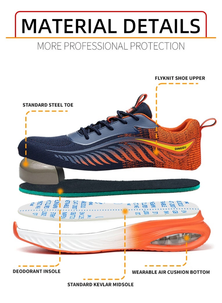 Steel Toe Shoes for Men Lightweight Safety Shoes Comfortable Puncture Proof Slip On Indestructible Work Shoes and Fashion Sneakers. - Image 3