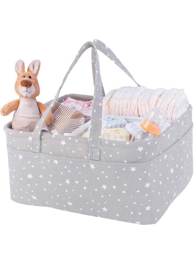Handcuffs Baby Diaper Caddy Organizer Nursery Storage Bin Multipurpose Bag With Bottle Cooler Travel Basket For Infants (Grey)  - Image 2