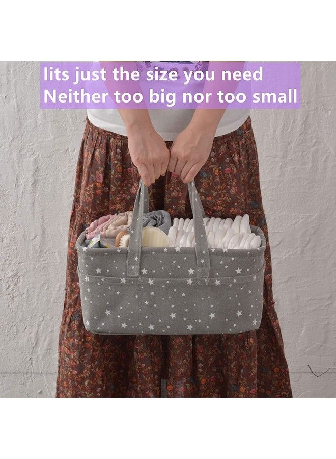 Handcuffs Baby Diaper Caddy Organizer Nursery Storage Bin Multipurpose Bag With Bottle Cooler Travel Basket For Infants (Grey)  - Image 4