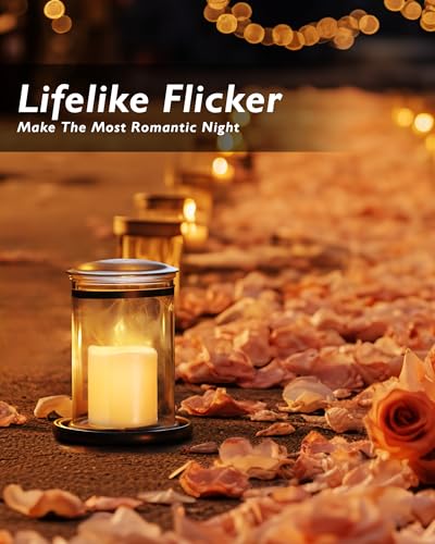Homemory 24Pack Flickering Flameless Votive Candles,200+Hour Electric Fake Candles,Battery Operated LED Tealight for Wedding,Outdoor,Table,Halloween,Christmas Decor(Warm White,Battery Included) - Image 5