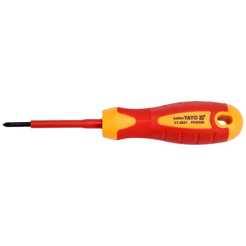 Yato Yato YT-2821 PH0X60 mm Screwdriver with 1000V Insulation VDE certified|Screw driver Set for Home|Screw Driver Kit|Industrial Tool|Furniture Tools|Hand Tool|Toolkit|Torx Screwdriver Kit|Carpenter tool - Image 1
