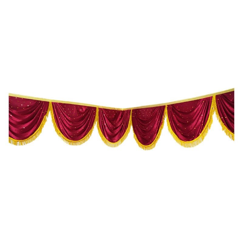 PRIYAKANT SAFAWALA PRIYAKANT SAFAWALA Ganpati Decoration Toran Jhalar Ideas at Home Festival Temple and Special Ganesh Chaturthi Decoration Jhalar Size Length 30 Feet and Hight 15 Inches Maroon - Image 2
