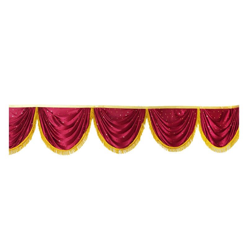 PRIYAKANT SAFAWALA PRIYAKANT SAFAWALA Ganpati Decoration Toran Jhalar Ideas at Home Festival Temple and Special Ganesh Chaturthi Decoration Jhalar Size Length 30 Feet and Hight 15 Inches Maroon - Image 1