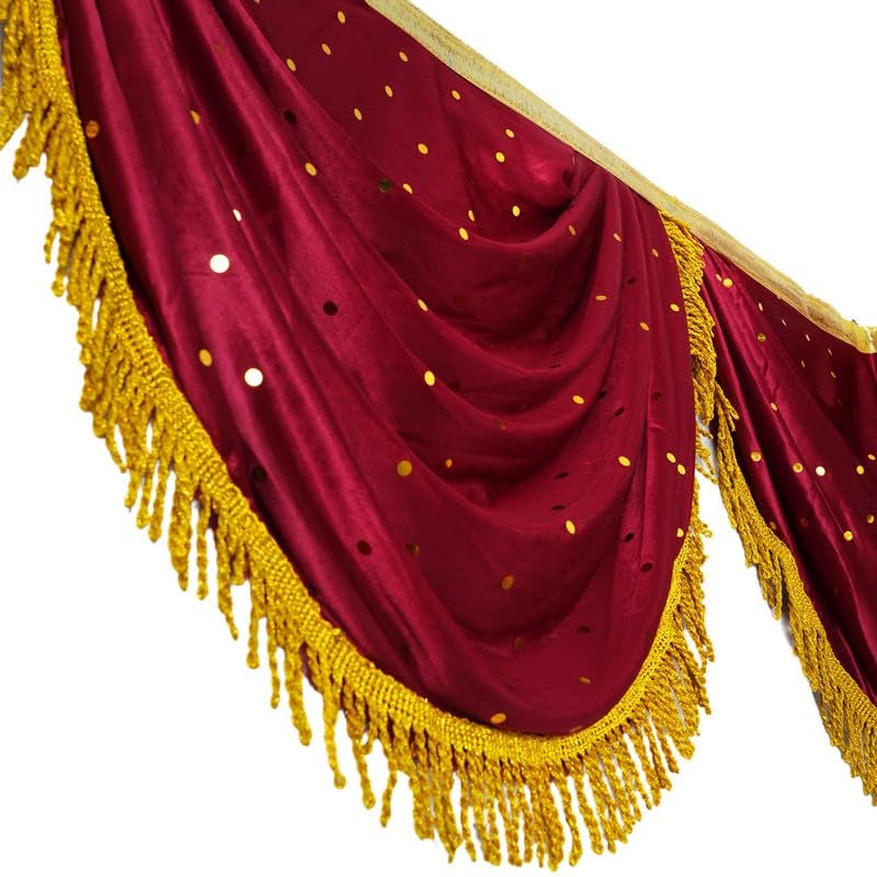 PRIYAKANT SAFAWALA PRIYAKANT SAFAWALA Ganpati Decoration Toran Jhalar Ideas at Home Festival Temple and Special Ganesh Chaturthi Decoration Jhalar Size Length 30 Feet and Hight 15 Inches Maroon - Image 3