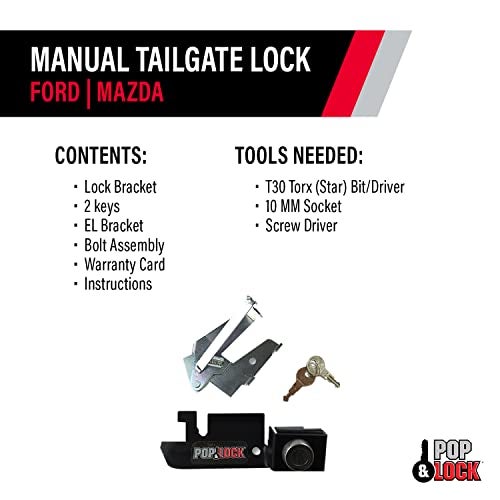 Pop & Lock PL2300 Black Manual Tailgate Lock (Works only with Factory Steel Handle) - Image 5
