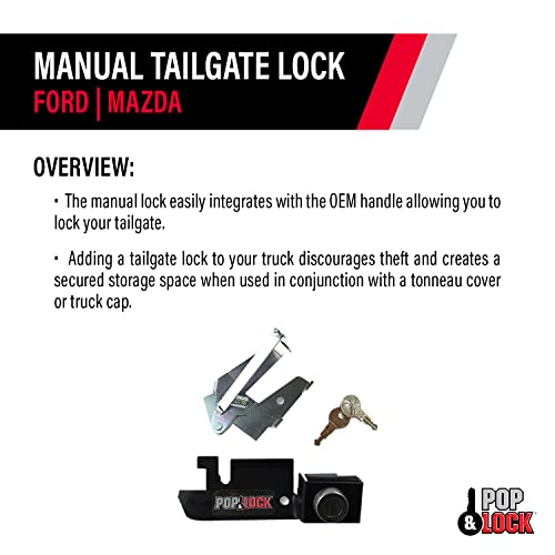 Pop & Lock PL2300 Black Manual Tailgate Lock (Works only with Factory Steel Handle) - Image 4