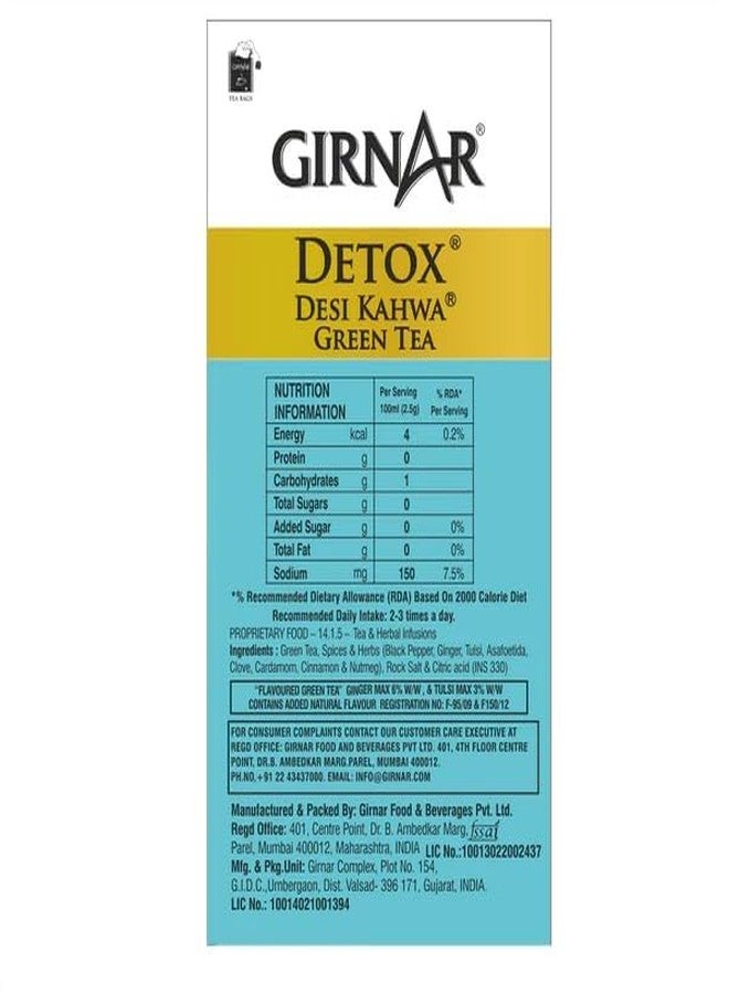 Girnar Detox Green Tea - Desi Kahwa (36 Tea Bags) - Image 4