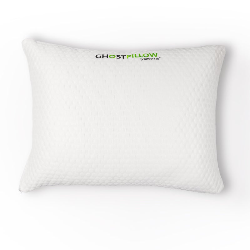 GhostBed GhostBed Shredded Memory Foam Pillow with Adjustable Gel Memory Foam and Cooling Breathable Cover  Standard Size Shredded Memory Foam Pillows CertiPURUS Certified 1Pack 