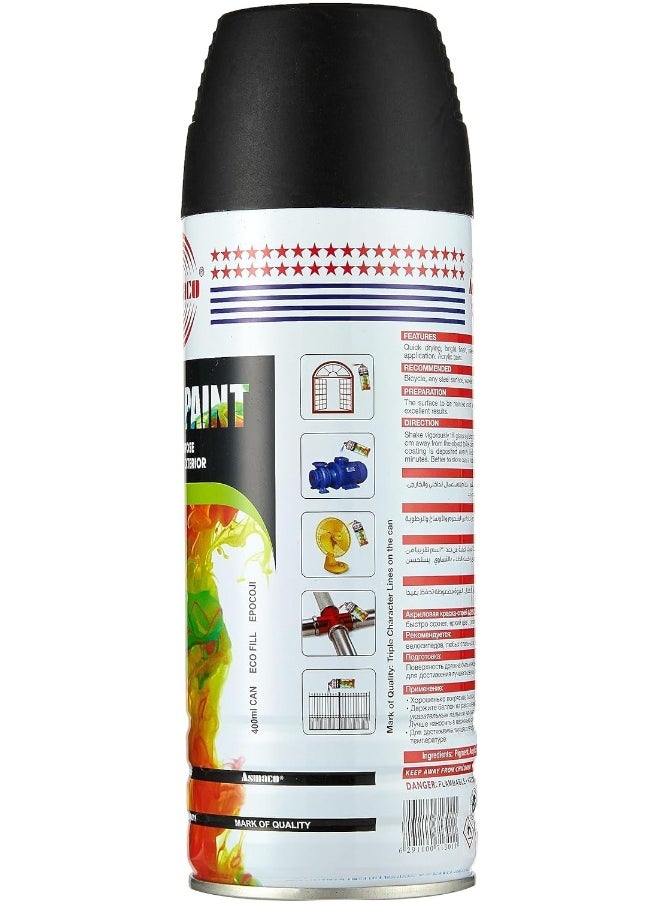 Asmaco Spray Paint, Matt Black  - Image 2