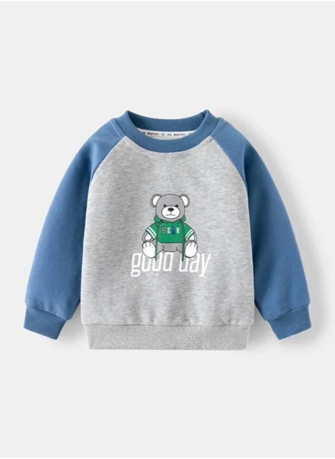 يونيكي Green Crew Neck Long Sleeve Printed Pullover With Track Pant