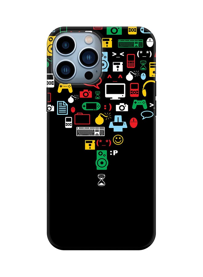 Stylizedd حافظة Tough Pro لهاتف iPhone 15 Pro Max بطبقتين هجين PC TPU غلاف مخصص لموبايل بتشطيب غير لامع - Convergence (أسود) - Image 1