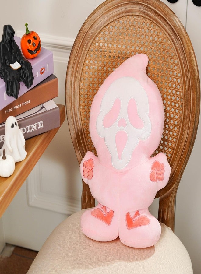 GAGEC Halloween Ghost Pillow Pink Halloween Funny Spooky Ghost Throw Pillows 15.8 Inch Home Sofa Decorations Horror Decor for Friends Family - Image 3