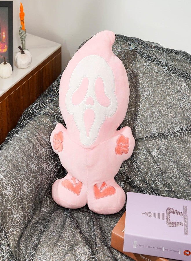 GAGEC Halloween Ghost Pillow Pink Halloween Funny Spooky Ghost Throw Pillows 15.8 Inch Home Sofa Decorations Horror Decor for Friends Family - Image 5