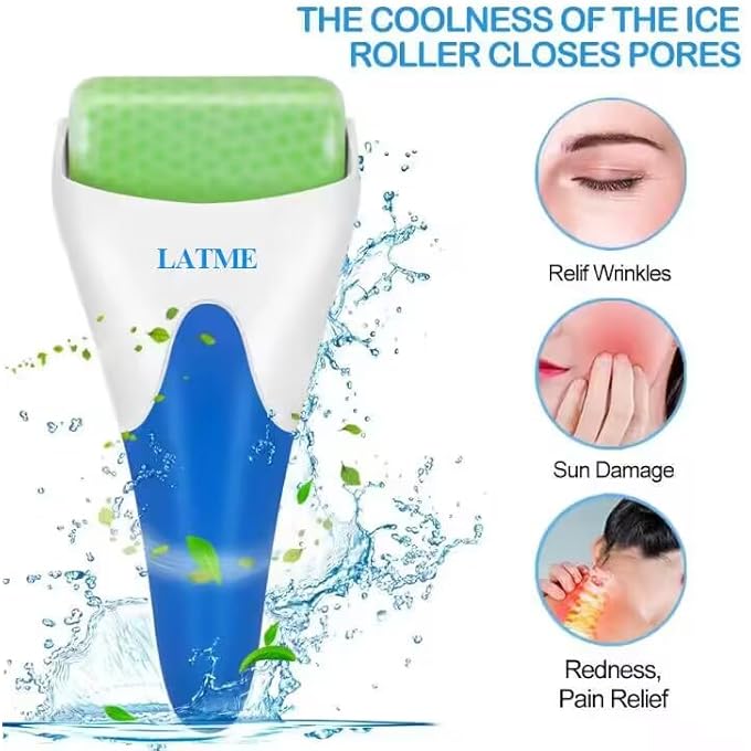 LATME Ice Roller for Face & Eye Mothers Day Gifts Idea Puffiness,Migraine,Pain Relief and Minor Injury,Skin Care Products (Green Roller) - Image 3