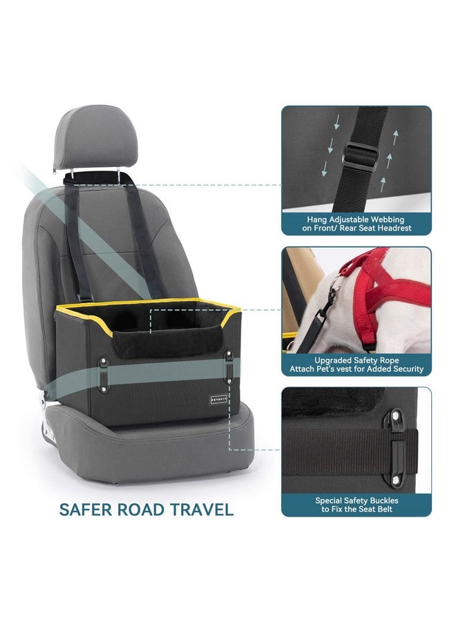 Petsfit PETSFIT Small Dog Car Seat, Portable Car Saet for Dogs with Patent Safe Buckles, Clip-On Leash, Suitable for Small Pets Up to 25lbs (Black)  - Image 3
