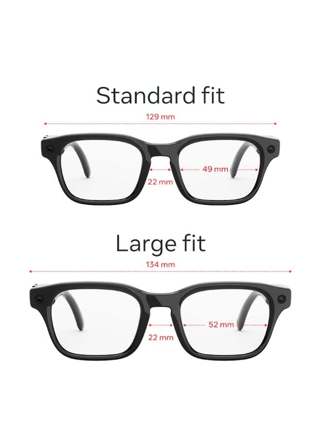 Meta 155 mAh Meta Adventurer - Smart AI glasses for Women, Men—Meta AI, 12MP Camera, Live Translate — 3K HD - Clear Lenses - Classic Black - Size: Large Classic Black - Image 2