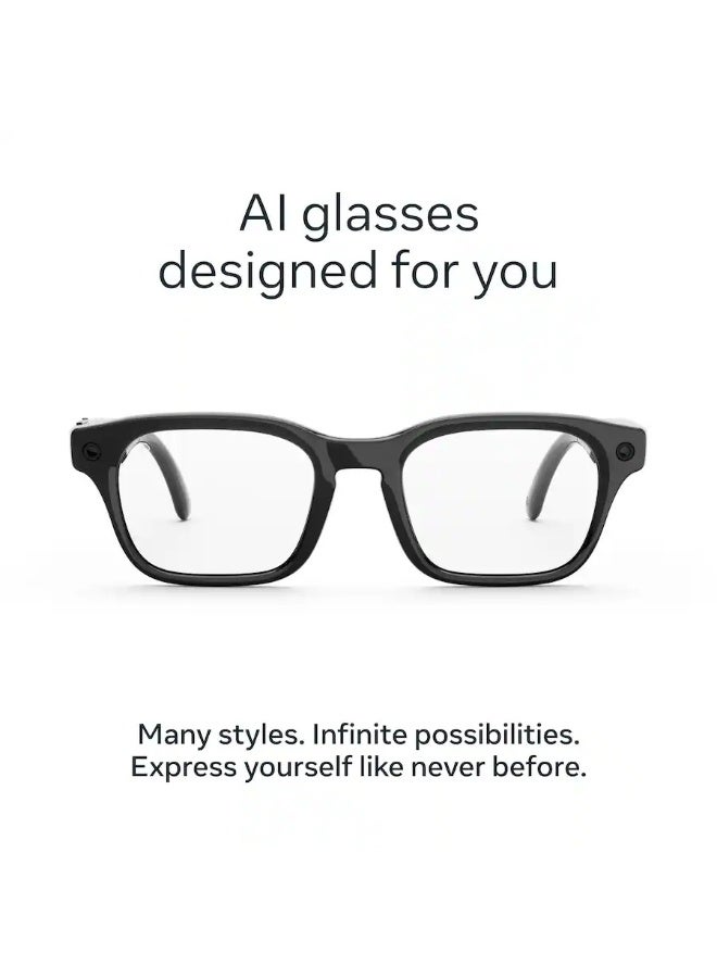 Meta 155 mAh Meta Adventurer - Smart AI glasses for Women, Men—Meta AI, 12MP Camera, Live Translate — 3K HD - Clear Lenses - Classic Black - Size: Large Classic Black - Image 3