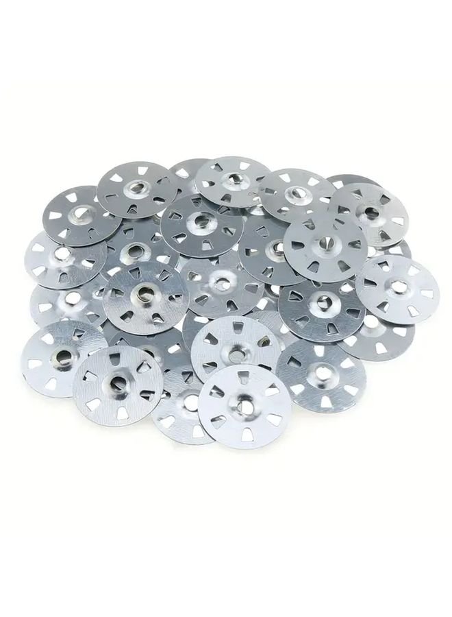 100pcs 35mm Galvanized Metal Plaster Washers Six Hole Flat Repair Rings - Image 4