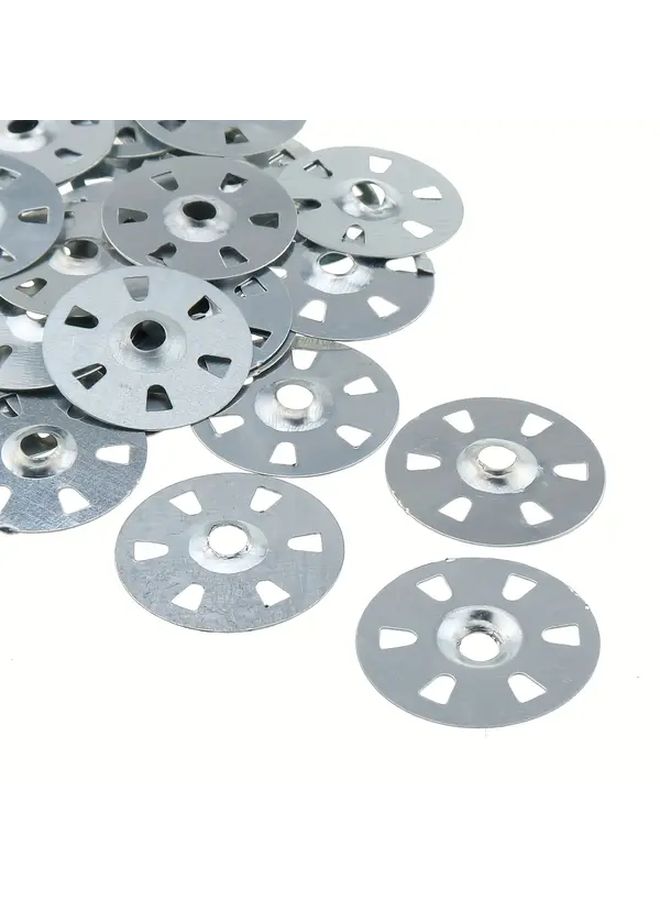 100pcs 35mm Galvanized Metal Plaster Washers Six Hole Flat Repair Rings - Image 3