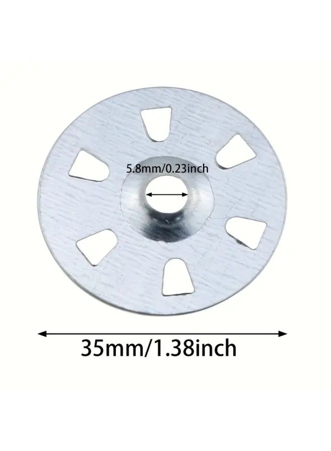 100pcs 35mm Galvanized Metal Plaster Washers Six Hole Flat Repair Rings - Image 2