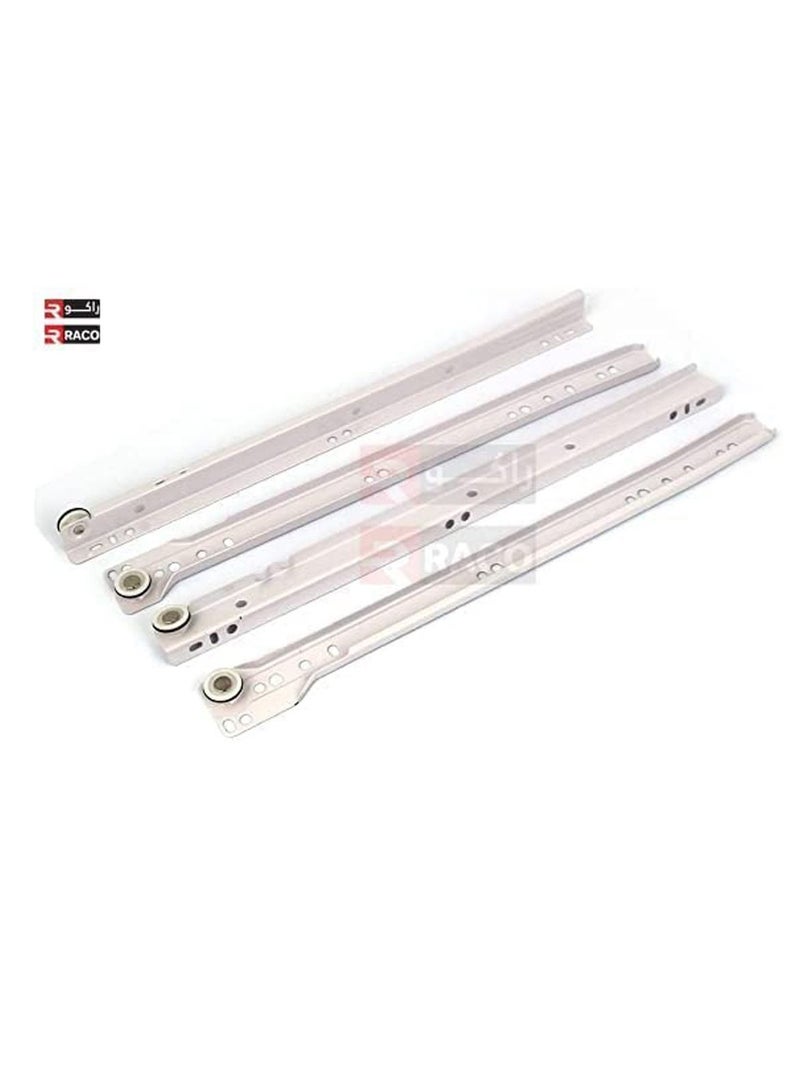 RACO Sliding Drawer Rail 1 Pair Full Extension Track Rail for Cabinets Dresser Wardrobe Kitchen Trash-White (18 INCH) - Image 2
