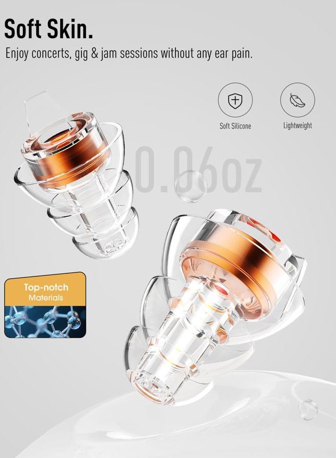 Hearprotek 2 Pairs High Fidelity Concert Ear Plugs, Noise Reduction Music Earplugs, Hearing Protection for Musicians, Festival, DJ's, Nightclub, Concerts, Drummers, Party 23dB (Gold) - Image 4