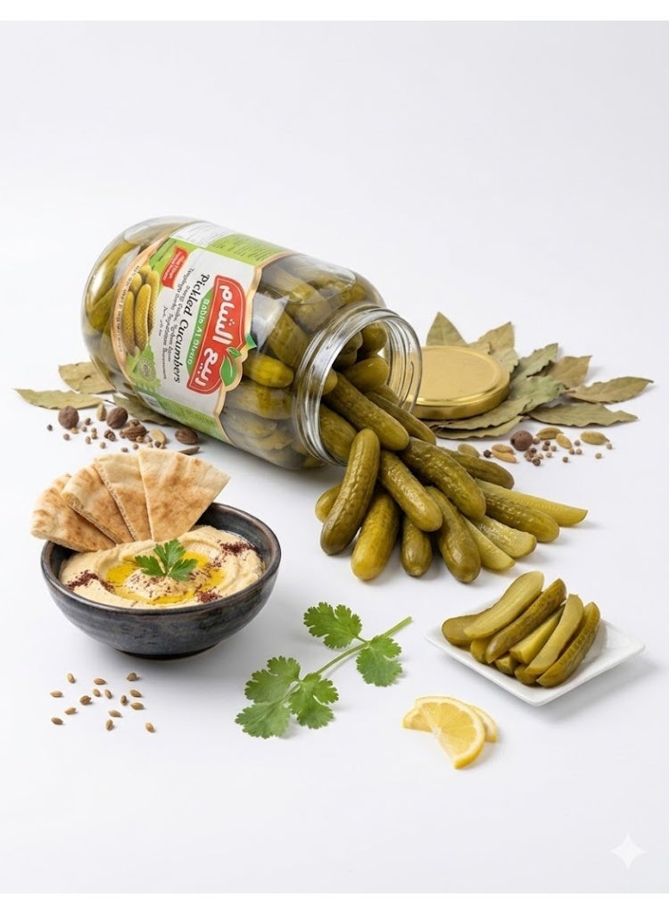 RABEAA ALSHAM Rabie Al Sham Pickled Cucumbers - Fresh & Crunchy Premium Pickles - 1000g Glass Jar - Image 5