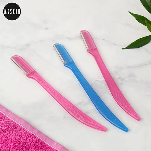 MESKIN Multicolor Eyebrow Razor Sticks Professional Facial Hair Remover Precision Trimming & Shaving Tool Netted blade Technology (Pack of 3) - Image 2