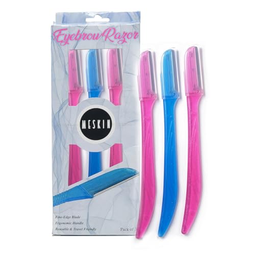 MESKIN Multicolor Eyebrow Razor Sticks Professional Facial Hair Remover Precision Trimming & Shaving Tool Netted blade Technology (Pack of 3) - Image 1