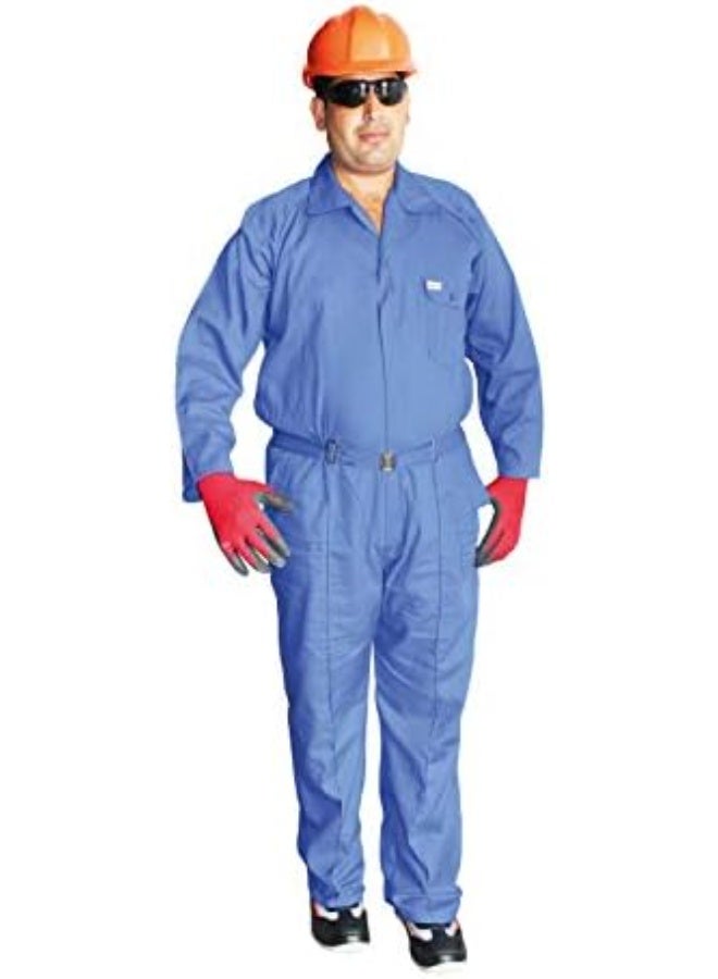 فكسر بدلة عمل طويلة الأكمام من البوليستر والقطن، وزنها 135 غرام/متر مربع - لون أزرق بترولي (مقاسات M، L، XL) - Image 2