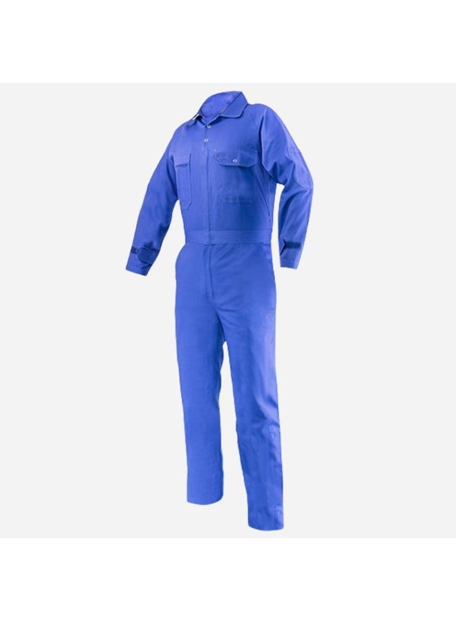 فكسر بدلة عمل طويلة الأكمام من البوليستر والقطن، وزنها 135 غرام/متر مربع - لون أزرق بترولي (مقاسات M، L، XL) - Image 1