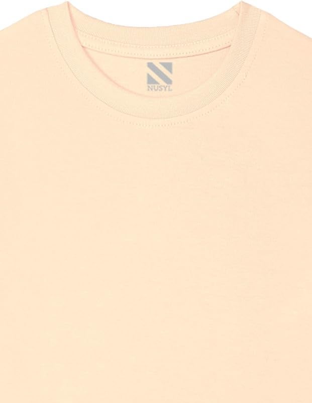 Nusyl Boys Solid Short Sleeves Cotton T-Shirt | Round Neck | Half Sleeve | Plain-Regular Fit | Group 1 Beige - Image 3