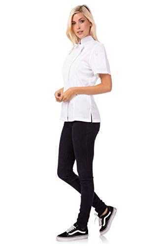 Chef Works Women's Springfield Chef Coat, White, Small - Image 2
