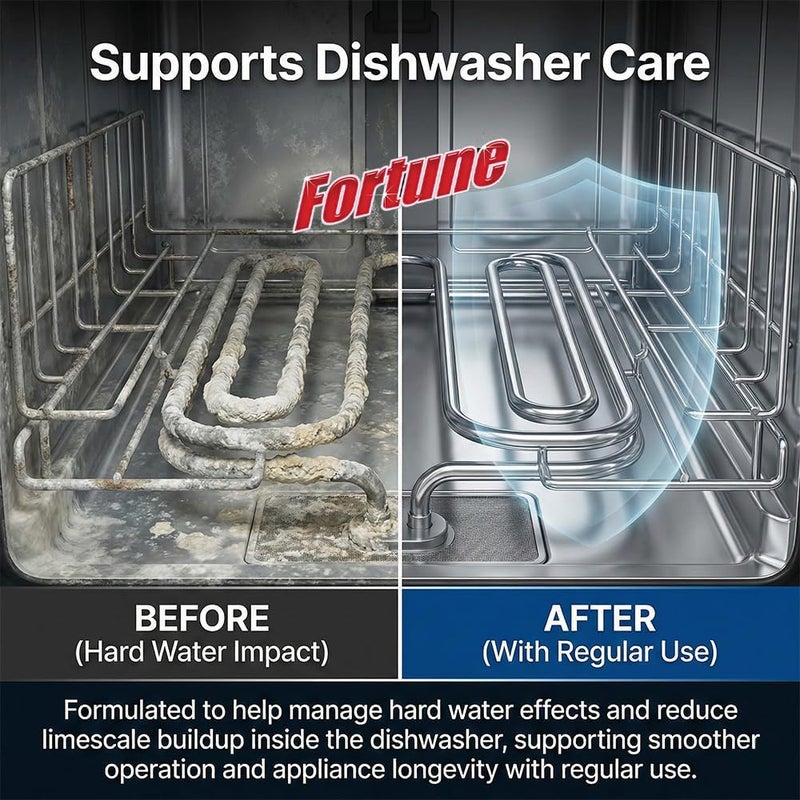 Fortune Dishwasher Tablets, 5 in 1 Action, Fresh Scent, 30 Count - Image 5