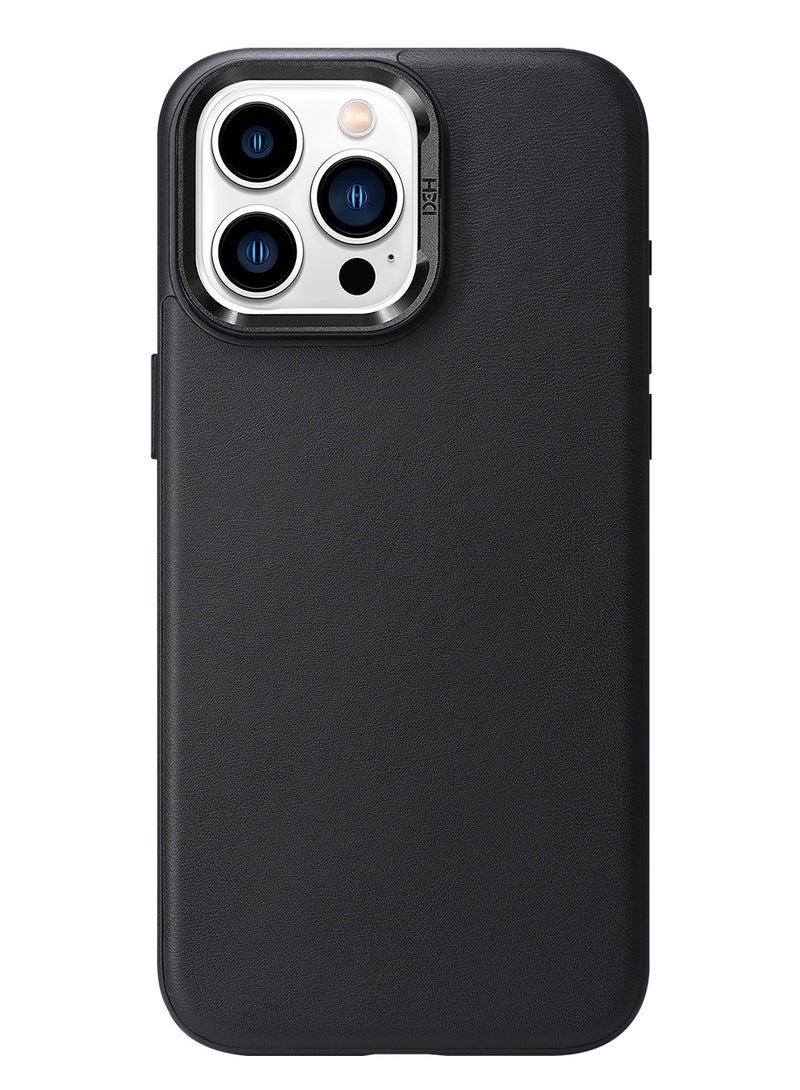 أتش دي دي حافظة جلدية فاخرة من Hdd متوافقة مع MagSafe لجهاز iPhone 16 Pro Max (أسود) - Image 1