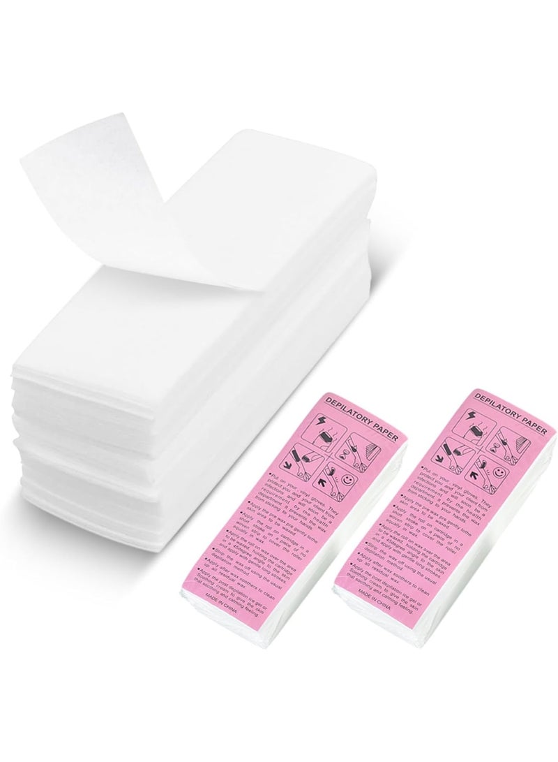 SYOSI Waxing Strips for Hair Removal, Face Eyebrow Legs and Bikini Area Wax Paper Strips, Non Woven Smooth Finish Hair Remover, 200 Pcs Large Quantity for Women Home and Salon Use, White - Image 1
