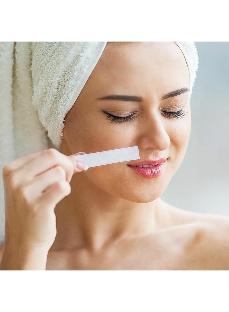 SYOSI Waxing Strips for Hair Removal, Face Eyebrow Legs and Bikini Area Wax Paper Strips, Non Woven Smooth Finish Hair Remover, 200 Pcs Large Quantity for Women Home and Salon Use, White - Image 5