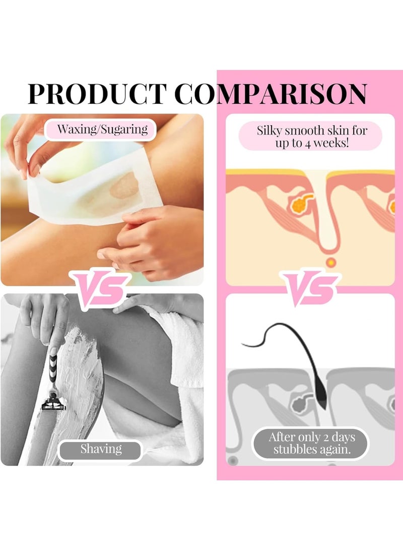 SYOSI Waxing Strips for Hair Removal, Face Eyebrow Legs and Bikini Area Wax Paper Strips, Non Woven Smooth Finish Hair Remover, 200 Pcs Large Quantity for Women Home and Salon Use, White - Image 3