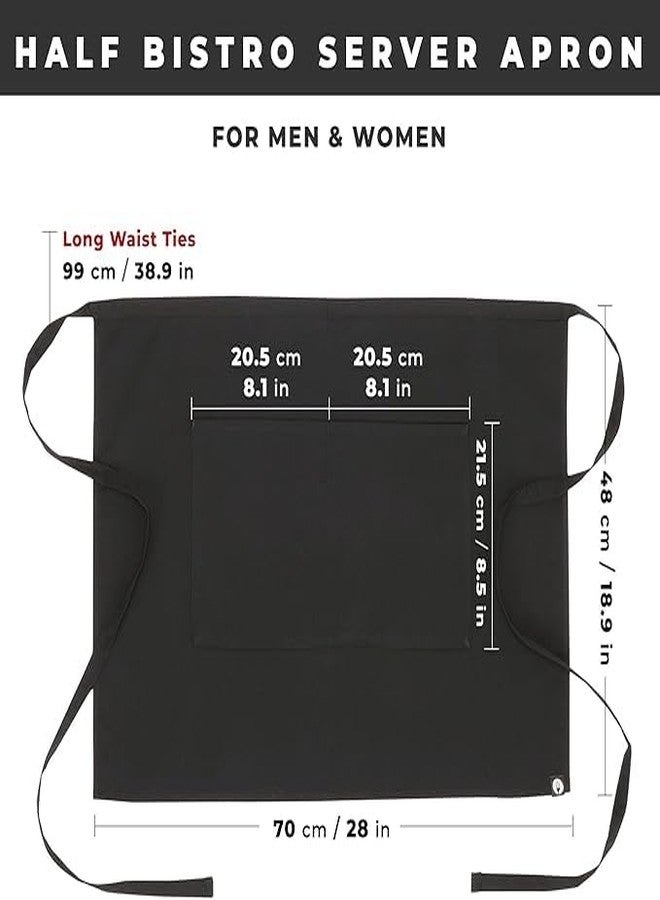 Chef Works Unisex Half Bistro Server Apron, Black, One Size (2 Pack) - Image 4