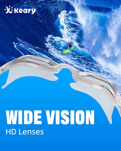 Keary 2 Pack Goggles Swimming Adult Swim Goggles for Men Women Swimming Goggles Youth Adults Anti-Fog Goggle Pool Open Water Glasses Waterproof UV Protection Clear Vision Swim with Case - Image 4
