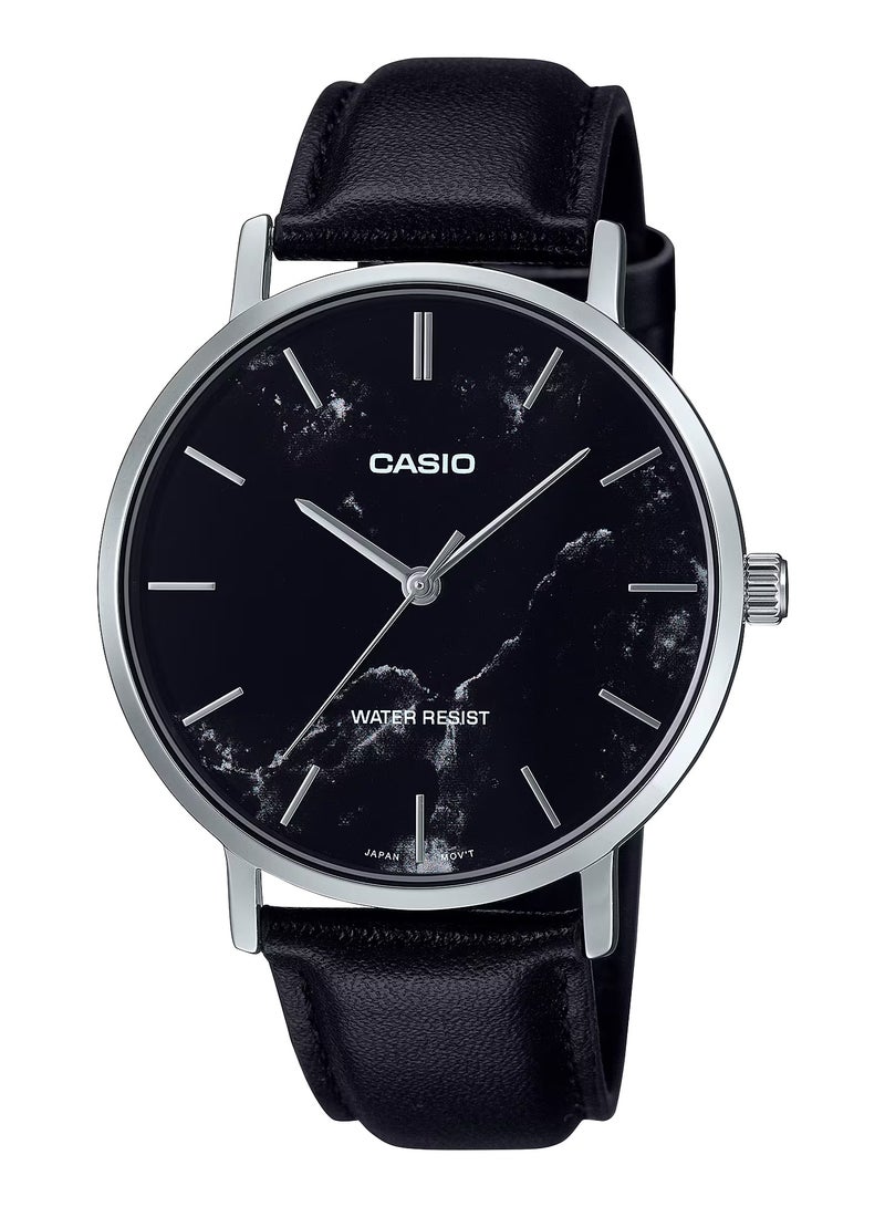 CASIO Enticer Series Water Resistant Analog Watch MTP-VT01LM-1A - 40 mm - Black - Image 1